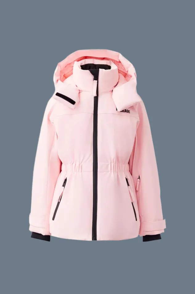 Coats and Jackets Kids Mackage MOONT Stretch Down Ski Jacket For Toddlers 26 Years Milkshake