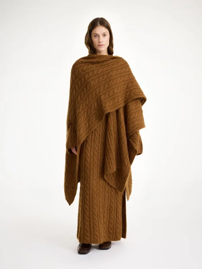 Coats and Jackets Women By Malene Birger Kassillas Woolblend Poncho Bison