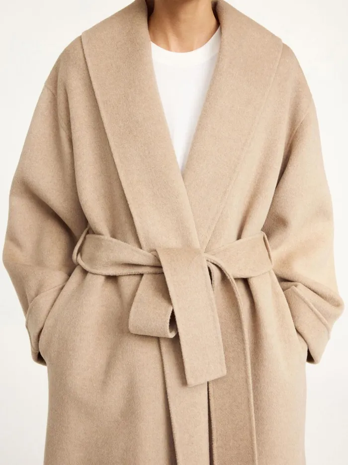 Coats and Jackets Women By Malene Birger Trullem Wool Coat Grey Brown Melange Coats and Jackets Women By Malene Birger Trullem Wool Coat Grey Brown Melange