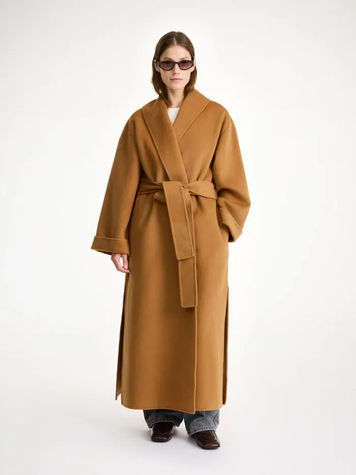 Coats and Jackets Women By Malene Birger Trullem Wool Coat Raw Sugar