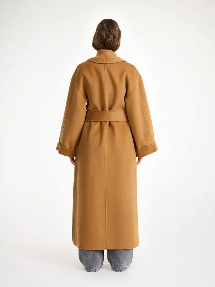 Coats and Jackets Women By Malene Birger Trullem Wool Coat Raw Sugar