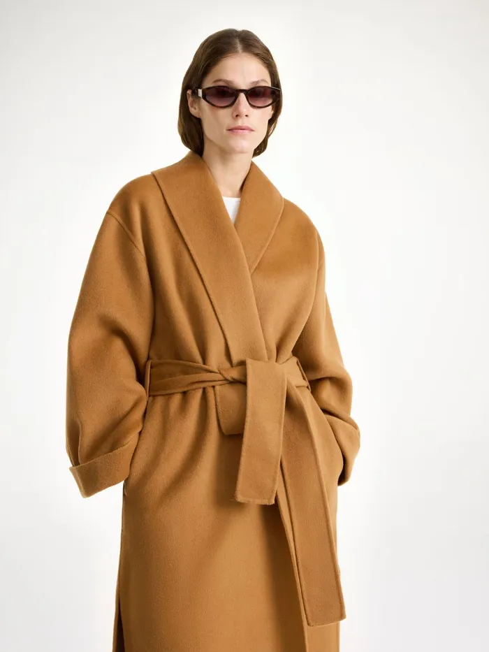 Coats and Jackets Women By Malene Birger Trullem Wool Coat Raw Sugar