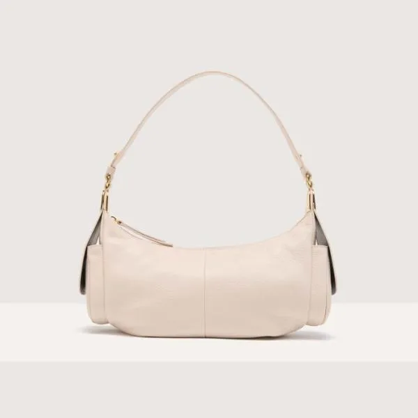 Coccinelle Campus Large Lambskin White Women Coccinelle Shoulder Bags