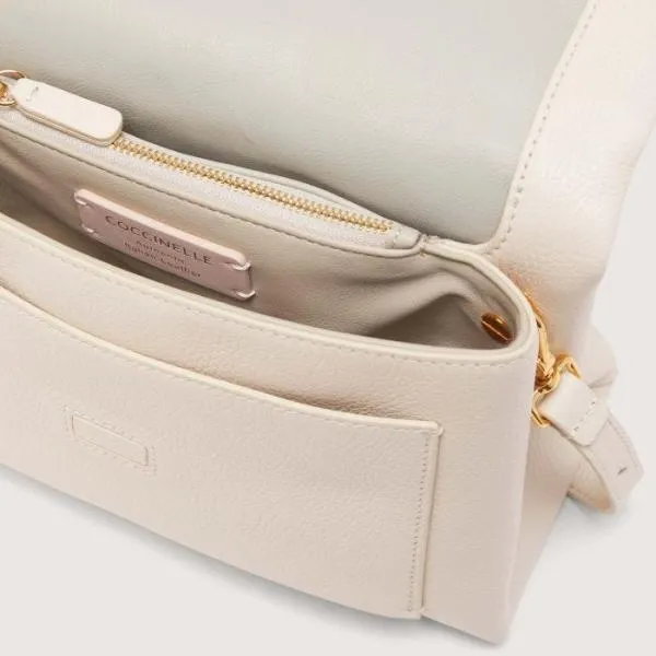 Coccinelle Dorian Small Lambskin White Women Coccinelle Shoulder Bags
