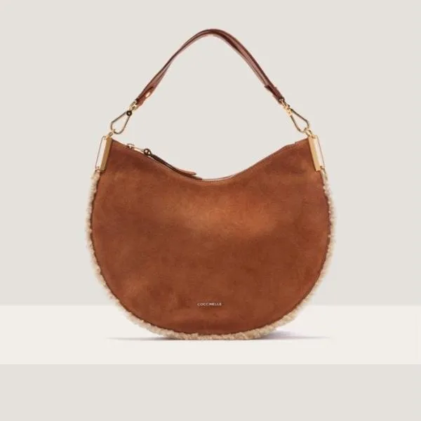Coccinelle Sunup Eco Shearling Medium Naturalcuir Women Coccinelle Shoulder Bags