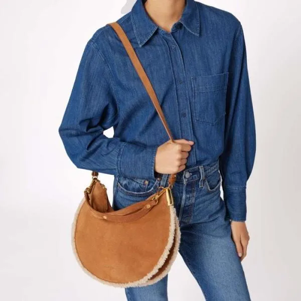 Coccinelle Sunup Eco Shearling Medium Naturalcuir Women Coccinelle Shoulder Bags