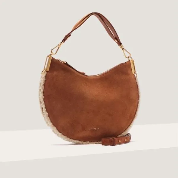 Coccinelle Sunup Eco Shearling Medium Naturalcuir Women Coccinelle Shoulder Bags