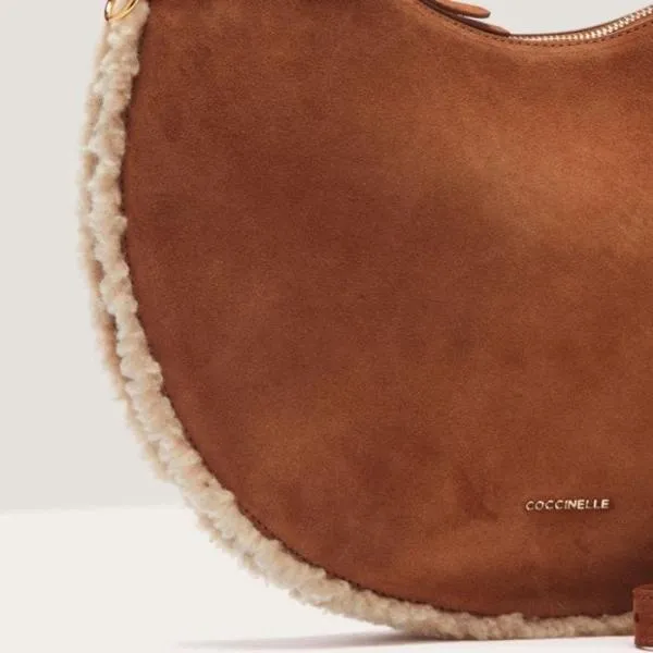 Coccinelle Sunup Eco Shearling Medium Naturalcuir Women Coccinelle Shoulder Bags