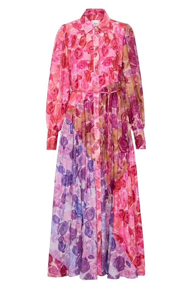 Collisions Smock Maxi Dress Kaleidoscopic Rose Women Aje Maxi Dresses