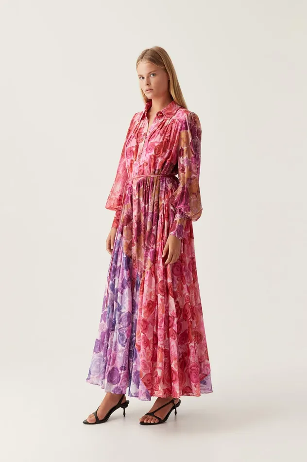 Collisions Smock Maxi Dress Kaleidoscopic Rose Women Aje Maxi Dresses
