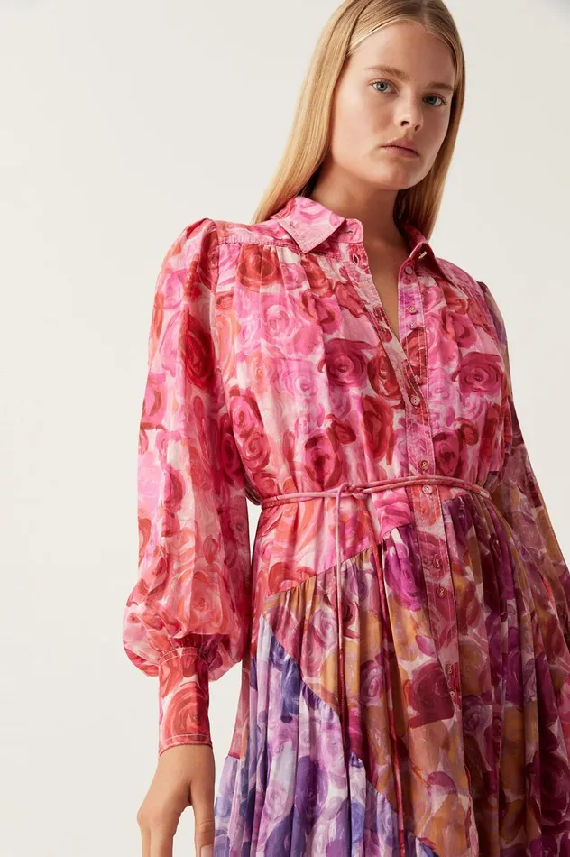 Collisions Smock Maxi Dress Kaleidoscopic Rose Women Aje Maxi Dresses