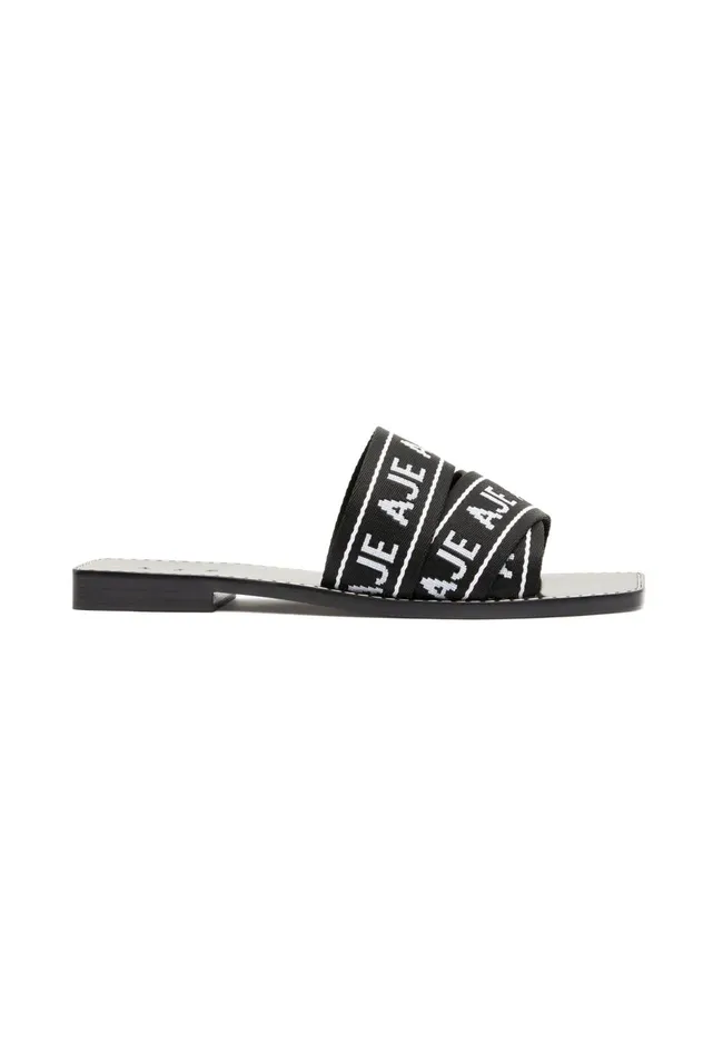 Cosmos Logo Slide Black Women Aje Shoes