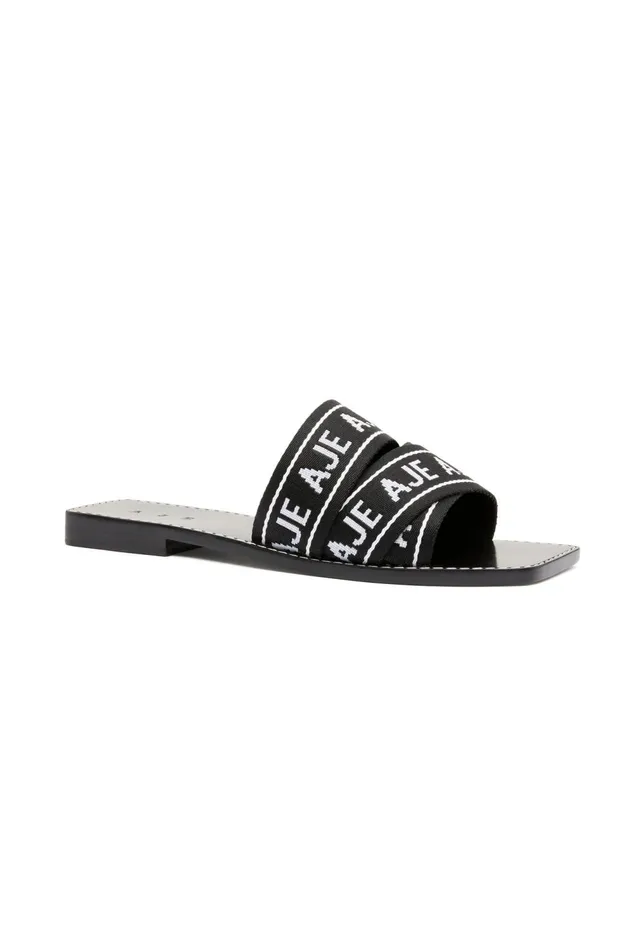 Cosmos Logo Slide Black Women Aje Shoes