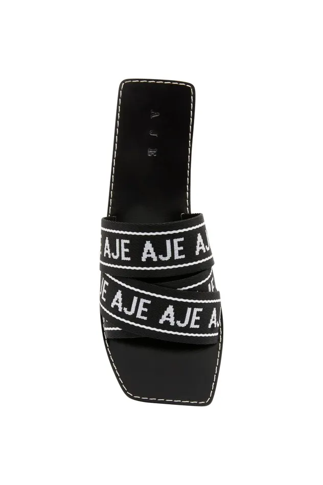 Cosmos Logo Slide Black Women Aje Shoes
