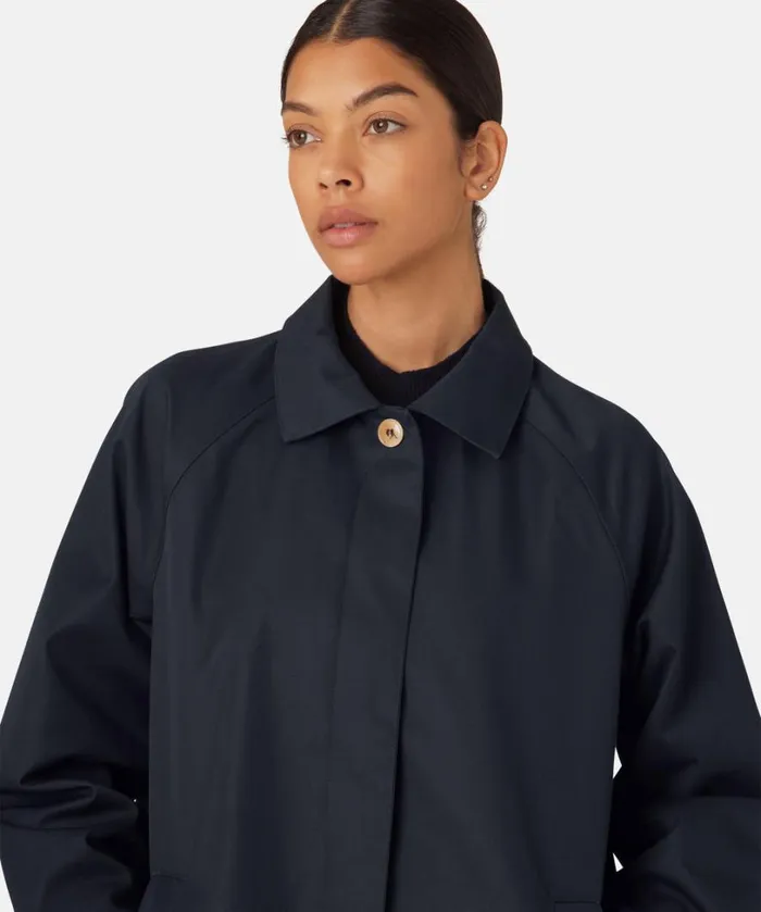 Cotten Rain Coat 8211 Dark Indigo Outerwear Ilse Jacobsen All Jackets And Coats