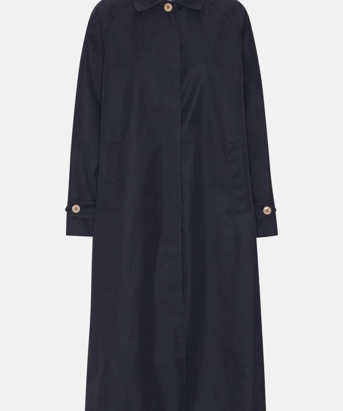 Cotten Rain Coat 8211 Dark Indigo Outerwear Ilse Jacobsen All Jackets And Coats