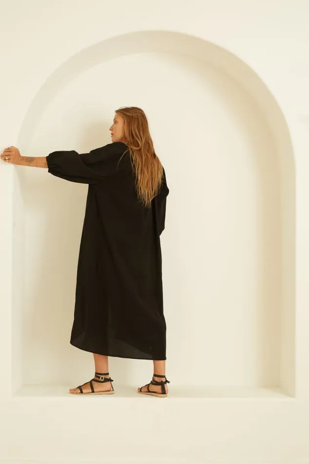 Coverups Shop Natalie Martin ALEX MIDI Black Silk