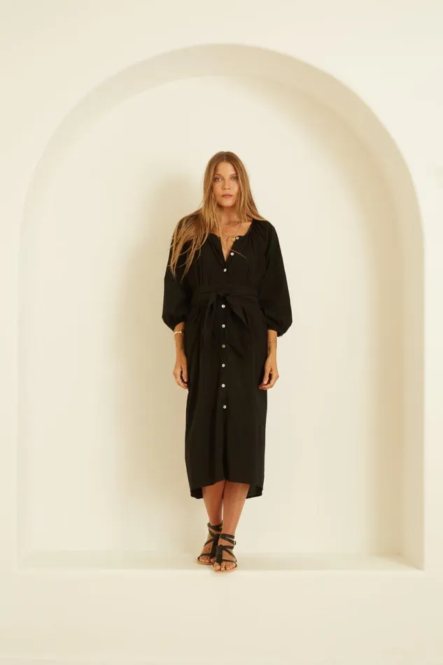 Coverups Shop Natalie Martin ALEX MIDI Black Silk