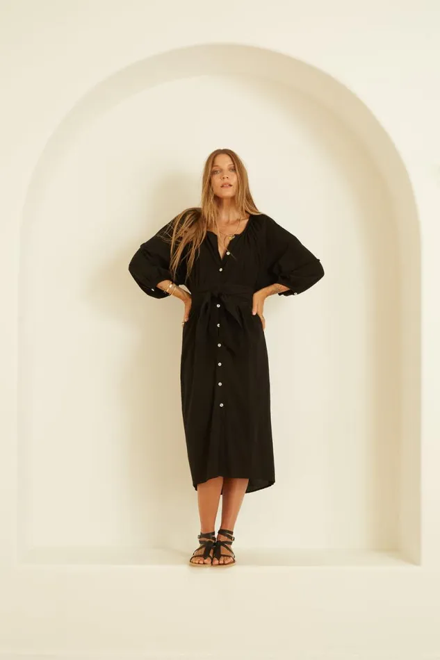 Coverups Shop Natalie Martin ALEX MIDI Black Silk