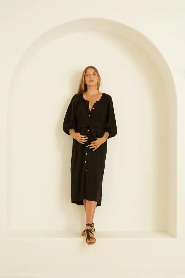Coverups Shop Natalie Martin ALEX MIDI Black Silk