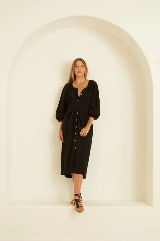 Coverups Shop Natalie Martin ALEX MIDI Black Silk