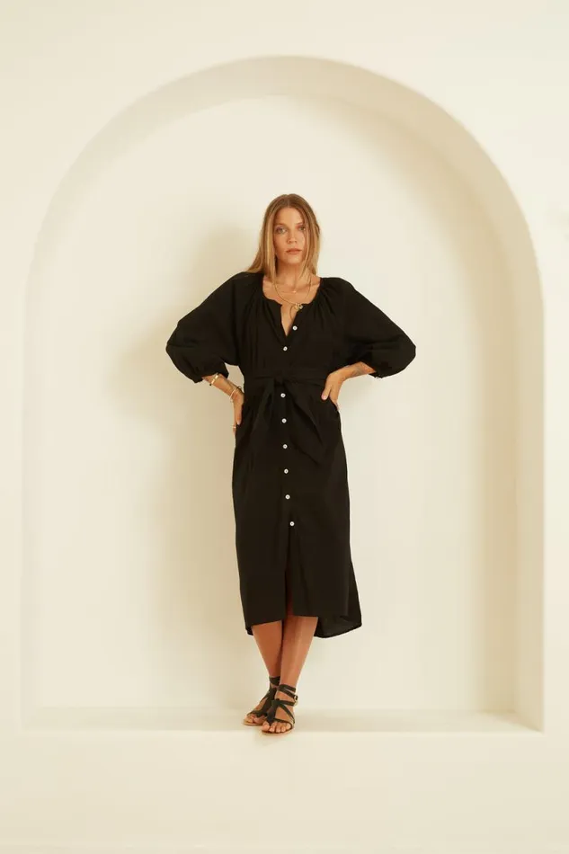 Coverups Shop Natalie Martin ALEX MIDI Black Silk