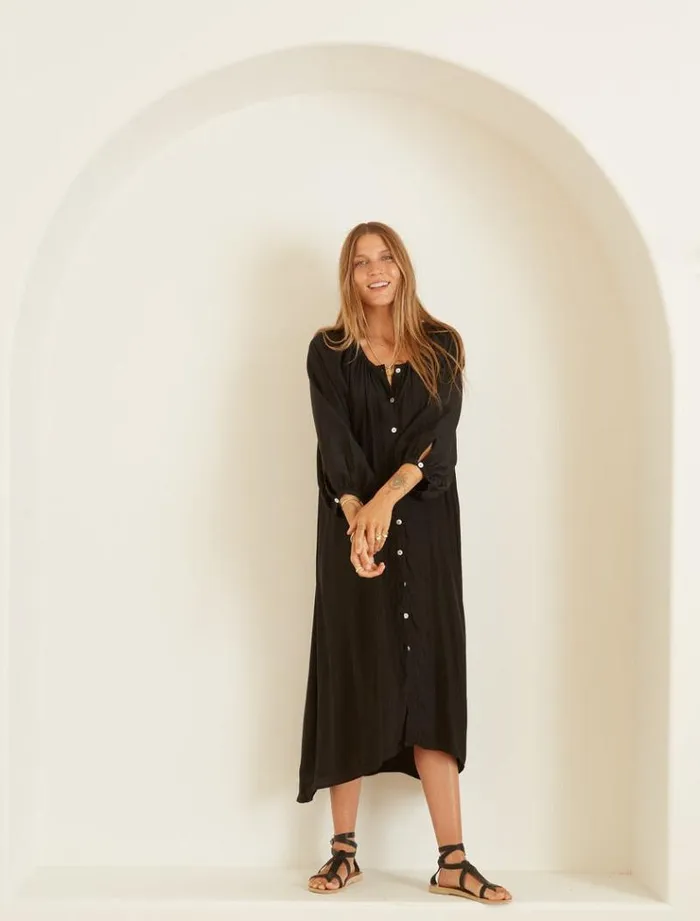 Coverups Shop Natalie Martin ALEX MIDI Black Silk