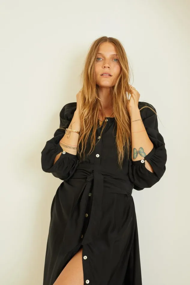 Coverups Shop Natalie Martin ALEX MIDI Black Silk