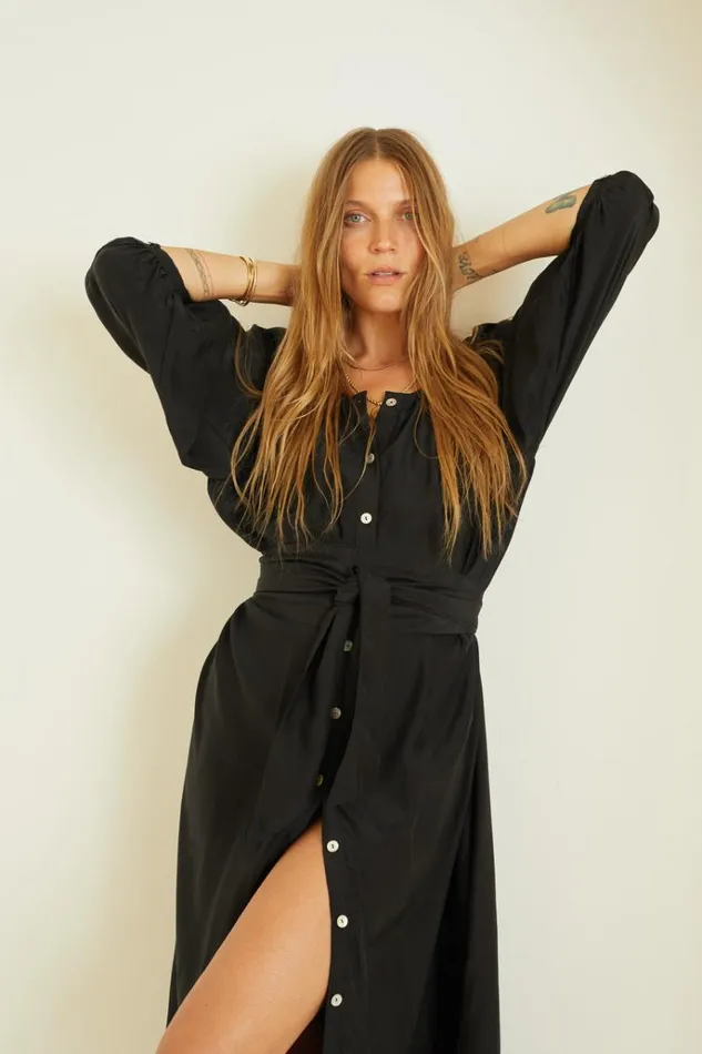 Coverups Shop Natalie Martin ALEX MIDI Black Silk