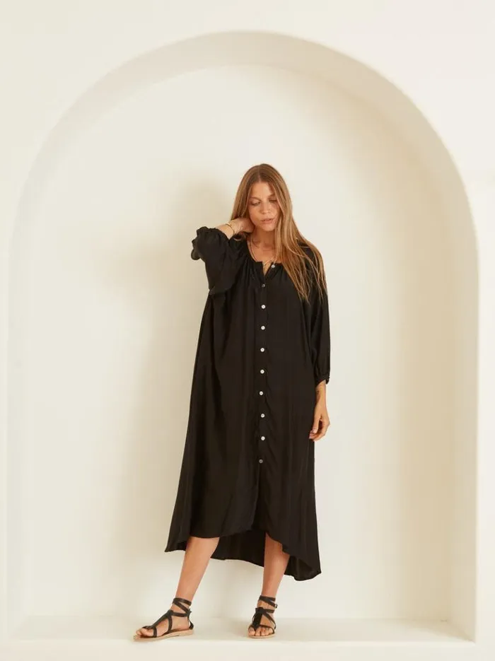 Coverups Shop Natalie Martin ALEX MIDI Black Silk