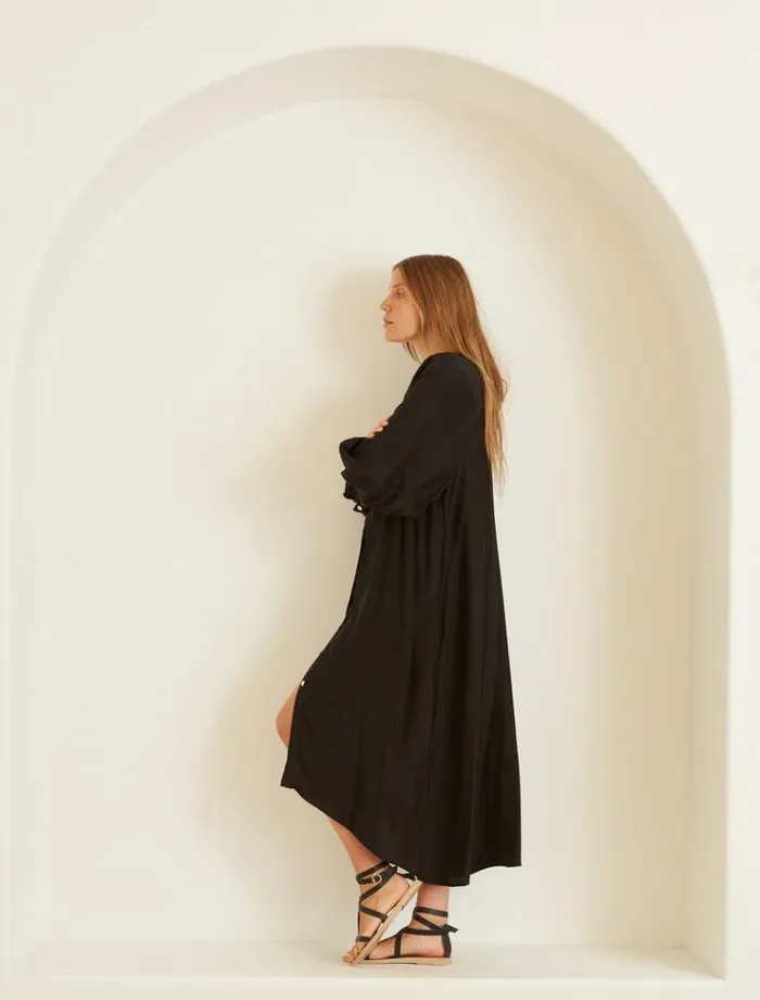 Coverups Shop Natalie Martin ALEX MIDI Black Silk