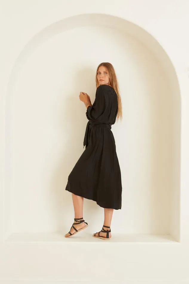 Coverups Shop Natalie Martin ALEX MIDI Black Silk