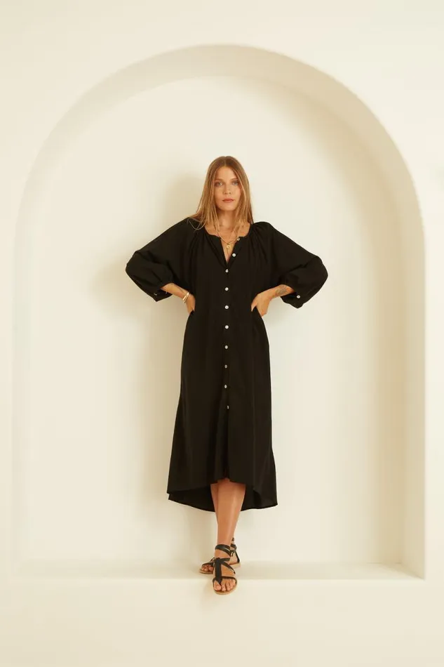 Coverups Shop Natalie Martin ALEX MIDI Black Silk