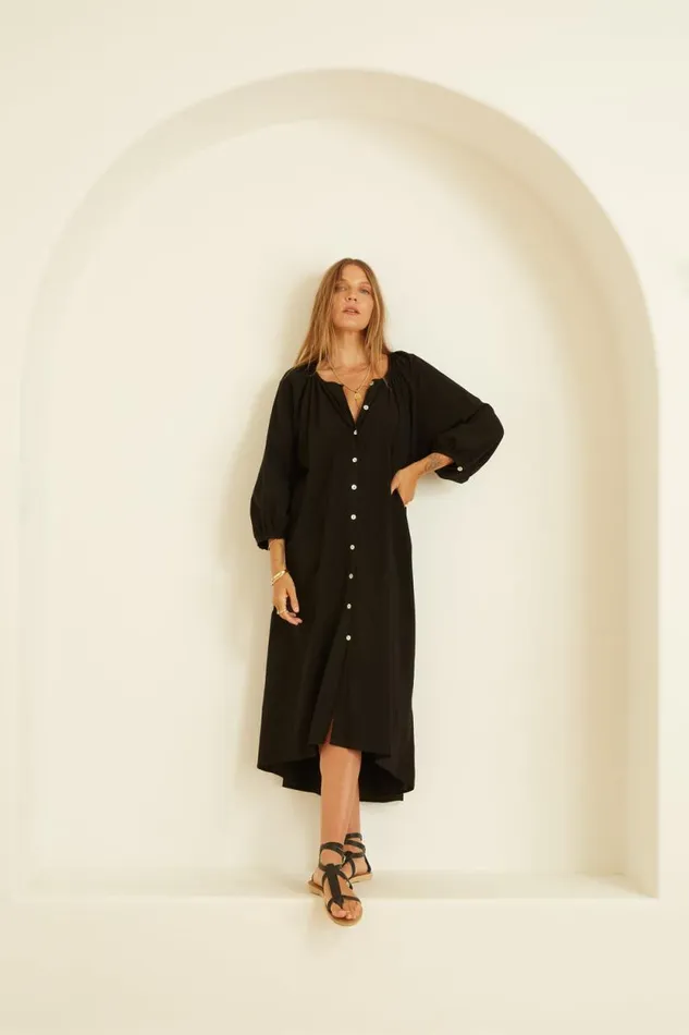 Coverups Shop Natalie Martin ALEX MIDI Black Silk