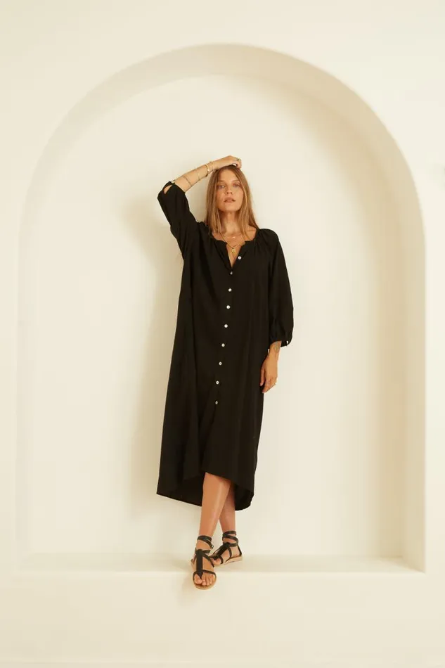 Coverups Shop Natalie Martin ALEX MIDI Black Silk
