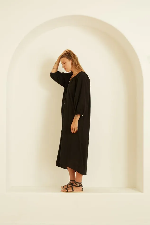 Coverups Shop Natalie Martin ALEX MIDI Black Silk