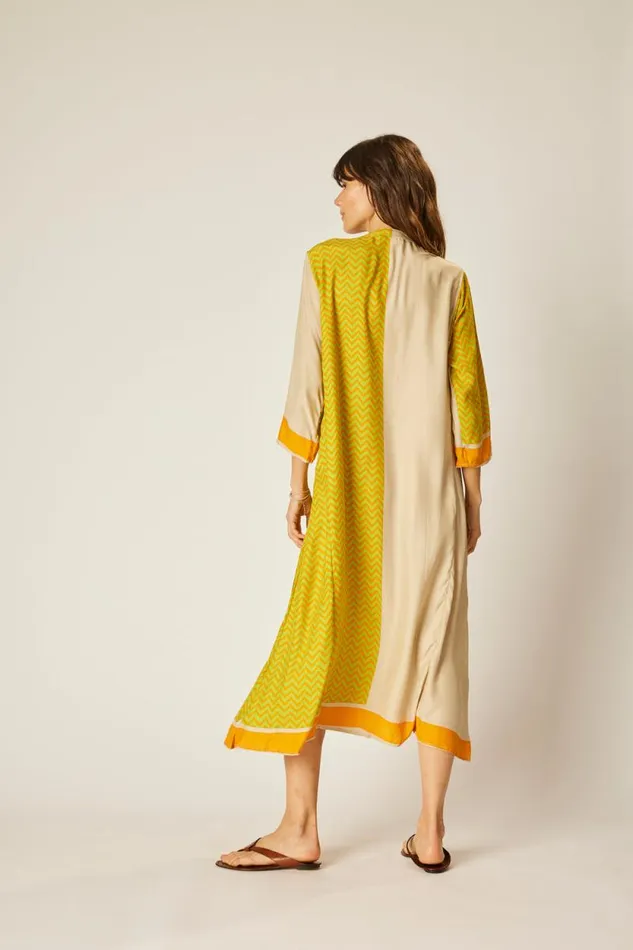 Coverups Shop Natalie Martin ISOBEL DRESS Block Zigzag Tangerine