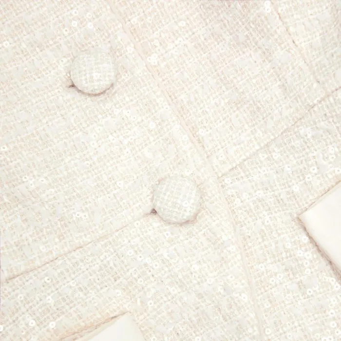 Cream Boucle Bow Detail Top Women Self Portrait Tops
