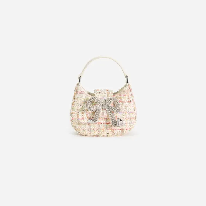 Cream Boucle Micro Bag Women Self Portrait Micro