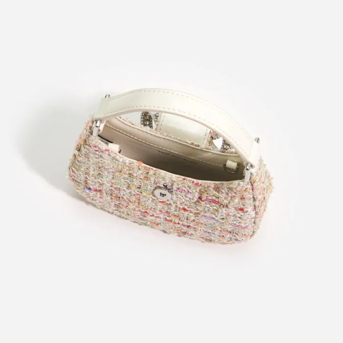 Cream Boucle Micro Bag Women Self Portrait Micro Cream Boucle Micro Bag Women Self Portrait Micro