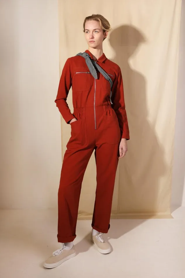 Danny Boilersuit Rust Canvas Womens LF Markey One Pieces