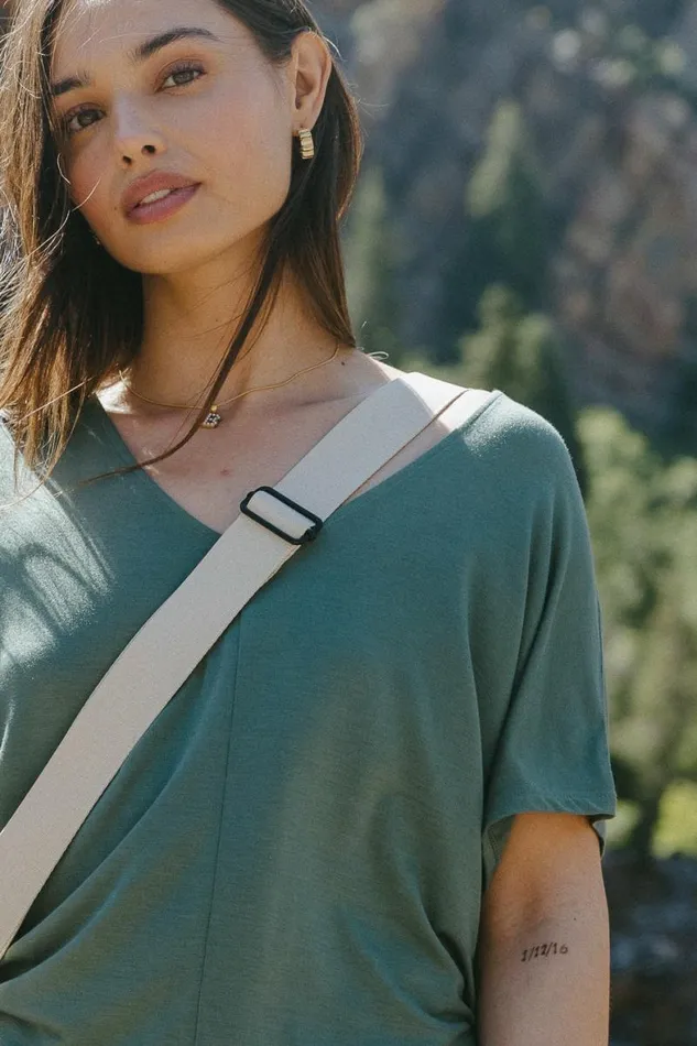Demi Oversized Top In Sage 8211 FINAL SALE Sage Women Bohme Tees and Tanks