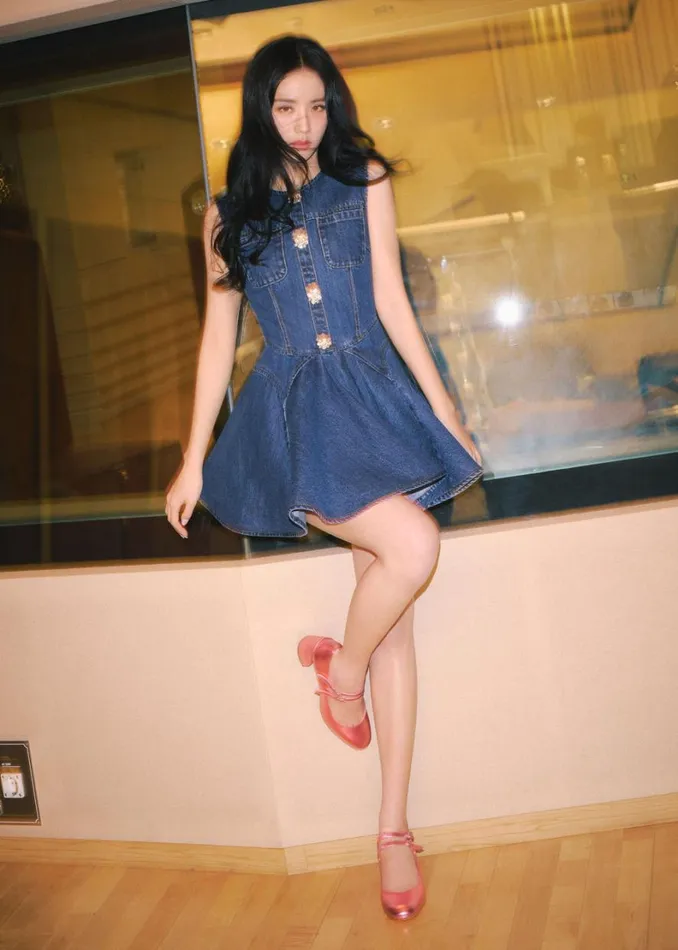 Denim Skater Mini Dress Women Self Portrait Dresses Denim Skater Mini Dress Women Self Portrait Dresses