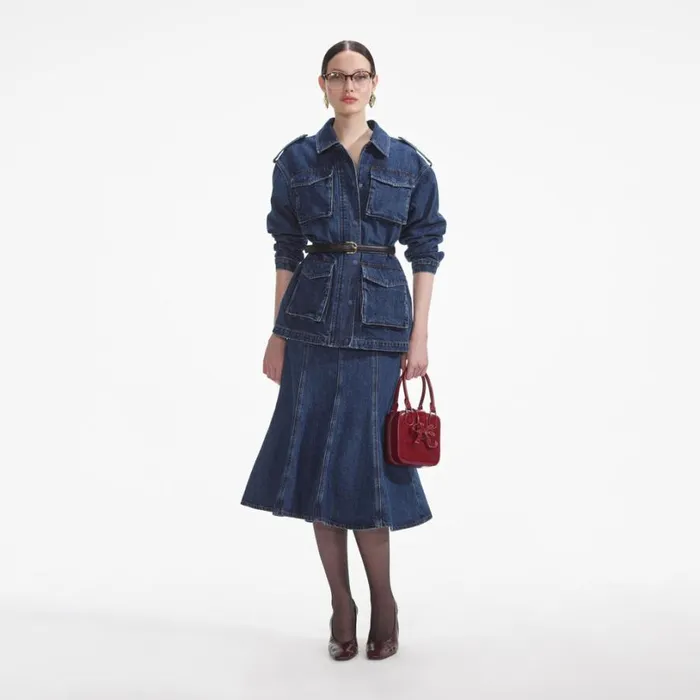 Denim Utility Jacket Women Self Portrait Outerwear