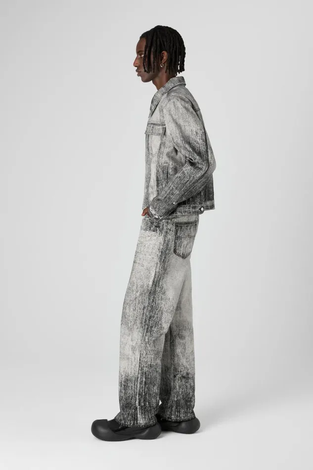 Denim Women Camper Denim Faded Black Paint Print Denim Jacket Denim Women Camper Denim Faded Black Paint Print Denim Jacket