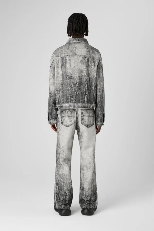 Denim Women Camper Denim Faded Black Paint Print Denim Jacket Denim Women Camper Denim Faded Black Paint Print Denim Jacket