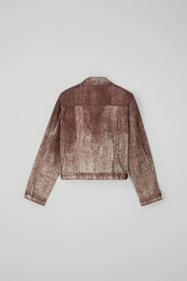 Denim Women Camper Denim Terracotta Paint Print Denim Jacket Denim Women Camper Denim Terracotta Paint Print Denim Jacket