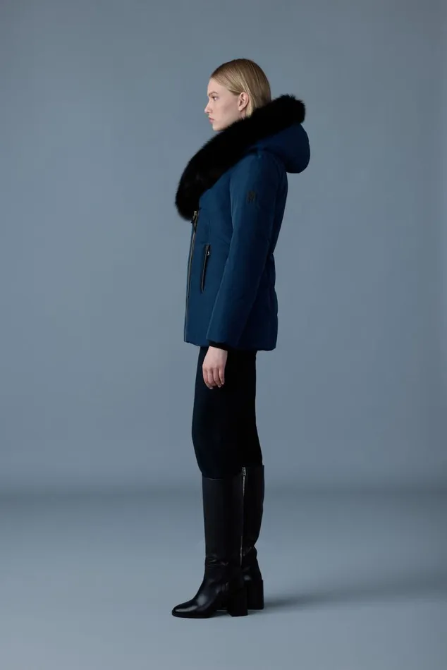 Downs and Jackets Women Mackage ADALI Down Coat With Blue Fox Fur Signature Mackage Collar Black Downs and Jackets Women Mackage ADALI Down Coat With Blue Fox Fur Signature Mackage Collar Black