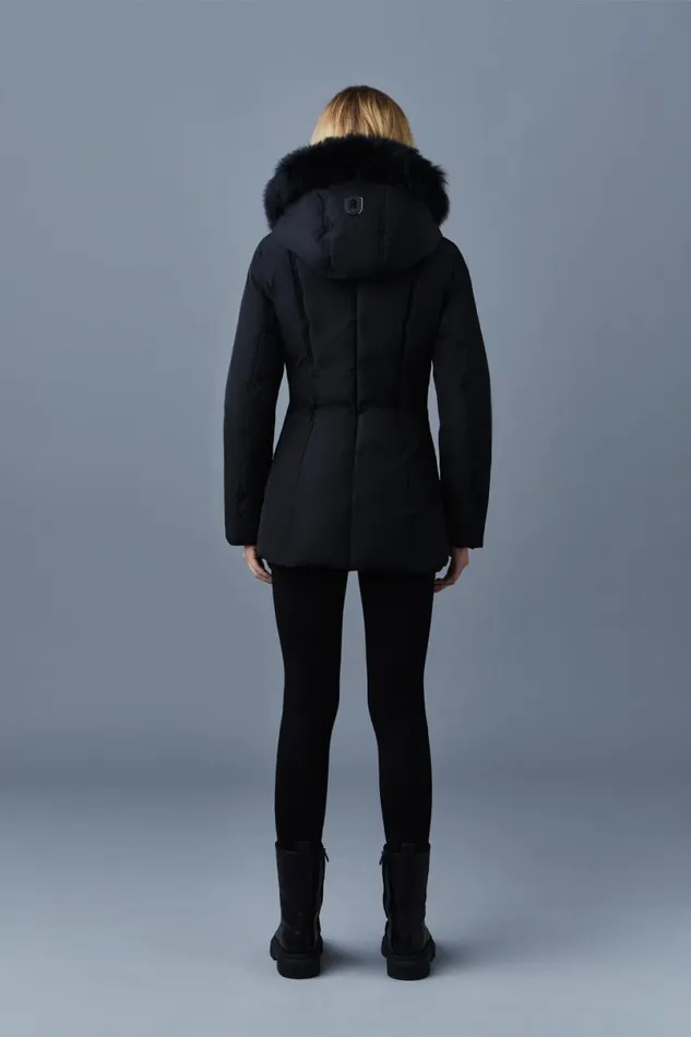 Downs and Jackets Women Mackage ADALI Down Coat With Blue Fox Fur Signature Mackage Collar Black Downs and Jackets Women Mackage ADALI Down Coat With Blue Fox Fur Signature Mackage Collar Black