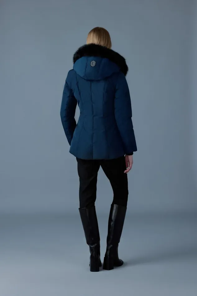 Downs and Jackets Women Mackage ADALI Down Coat With Blue Fox Fur Signature Mackage Collar Black Downs and Jackets Women Mackage ADALI Down Coat With Blue Fox Fur Signature Mackage Collar Black